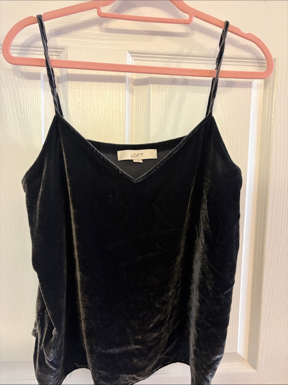 LOFT Black Velvet Spaghetti Strap Cami